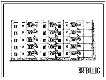 Типовой проект 69-032.13.87 Пятиэтажная блок-секция двойная с приставной лоджией справа на 20 квартир. Для Казахской ССР