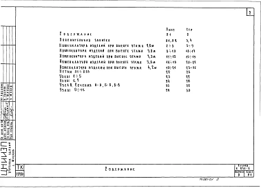 Выпуск 0 Панели перегородок для каркасно-панельных зданий с высотой этажей 2,8; 3,0; 3,3; 3,6 и 4,2 м. Указания по изготовлению и применению панелей перегородок