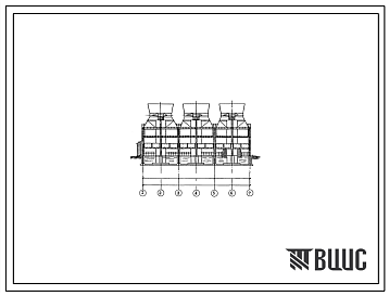 Типовой проект 901-6-91с.86 Градирня трехсекционная с вентиляторами 2ВГ50 пленочная с секциями площадью 64 м.кв со стальным каркасом, оросителем из полимерных материалов
