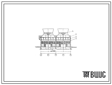 Типовой проект 901-6-92с.86 Градирня двухсекционная с вентиляторами 2ВГ70 капельная с секиями площадью 192 кв.м со стальным каркасом