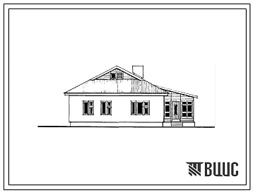 Типовой проект 188-24-196.86 Одноэтажный дом с четырехкомнатной квартирой типа 4Б. Для государственного и колхозного строительства в сельской местности