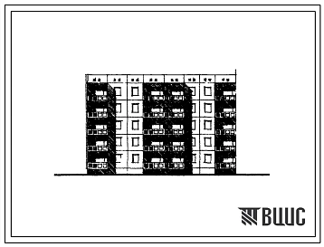 Типовой проект 105-015с Блок-секция пятиэтажная торцевая левая на 25 квартир (однокомнатных 1Б-10, двухкомнатных 2Б-10, трехкомнатных 3Б-5). Для строительства в 3 климатическом районе Киргизской ССР сейсмичностью 8 баллов