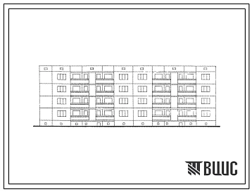 Типовой проект 127-027с/1 Четырехэтажная блок-секция торцевая крупнопанельная левая на 16 квартир (двухкомнатных 2Б-4, трехкомнатных 3Б-4, четырехкомнатных 4Б-4, пятикомнатных 5Б-4). Для строительства в 4Б климатическом подрайоне грузинской ССР сейсмично
