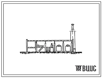 Типовой проект 903-1-52 Котельная с двумя котлами ДКВР-4-13 (закрытого типа). Топливо -газ. Теплоноситель вода и пар.