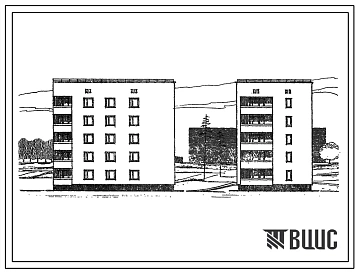 Типовой проект 87-097 Унифицированная блок-секция пятиэтажного дома торцовая правая на 15 квартир (однокомнатных 1Б-5, двухкомнатных 2Б-5, трехкомнатных 3Б-5). Для строительства на неравномерно сжимаемых грунтах, на просадочных грунтах, над горными вырабо
