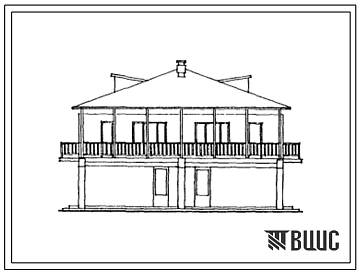 Типовой проект 143-17-94с.13.87 2 этажный 2 квартирный блокированный жилой дом с 4 комнатными квартирами (стены из крупных легкобетонных блоков). Для Грузинской ССР