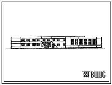 Типовой проект 221-1-25-386 Неполная средняя школа на 8 классов (320 учащихся). Здание двухэтажное в конструкции серии 25. Стены из однослойных легкобетонных панелей.