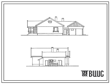Типовой проект 188-235-18.86 Жилой дом 1-этажный 1-квартирный с 4-комнатной квартирой, сблокированный с хозпостройкой, для индивидуального строительства