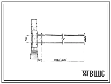Типовой проект Ау-II,III-100-80/46 Убежища быстровозводимые на 100 чел. Стены из железобетонных трехзвенных плит (для сухих грунтов). (убежище на 100 человек, размеры убежища 39,71м на 2,2м, режимы вентиляции 1,2)