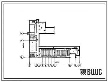 Типовой проект П-2-380(224-1-645.1.88) Служебные помещения в подвале средней общеобразовательной школы на 11 классов (320 учащихся) со стенами из кирпича, (убежище на 380 человек, режимы вентиляции 1,2).