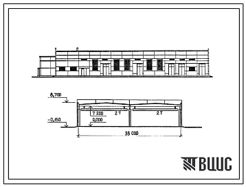 Типовой проект 503-4-55.88 Производственный корпус станции технического обслуживания на 800 грузовых автомобилей. Полный исходный проект в кальках.