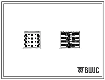 Типовой проект 77-033СП/1 Блок-секция четырехэтажного дома на 8 квартир (двухкомнатных 2Б-4; трехкомнатных 3А-4).