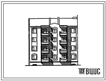 Типовой проект 175-031с.13.90 Блок-секция 4-этажная 12-квартирная 1.2.3 торцовая левая (для Киргизской ССР)