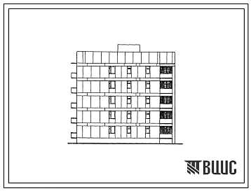 Типовой проект 87-0103п/2 Блок-секция торцовая левая 5-этажная 15-квартирная Т-1Б-2Б-3А