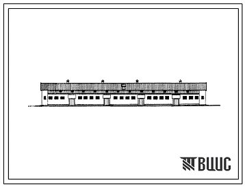 Типовой проект 801-163 Здание на 228 голов молодняка беспривязного содержания с нормированным кормлением в здании. Для строительства в районах с расчетной наружной температурой -25, -30 и -40 0С. Тип 1