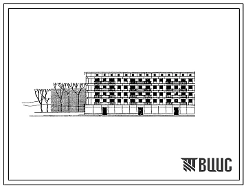 Типовой проект 1Г-450-6 Пятиэтажный шестисекционный крупноблочный жилой дом на 80 квартир. С техническим подпольем.