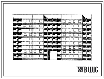 Типовой проект 152-034.13.87 9-этажная рядовая блок-секция на 72 квартиры 1.2.3.4 с проездом. Для строительства в г.Гомеле и Гомельской области.