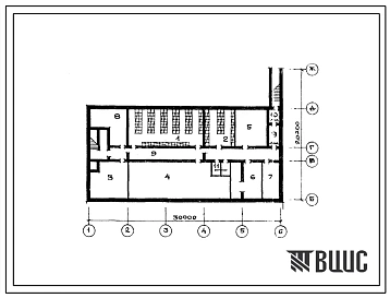 Типовой проект П-4-180(264-12-243с.85) Хозяйственно-бытовые помещения в подвале , в клубе (стены кирпичные) на 300 посетителей (зал на 200 мест), (убежище на 180 человек, размеры убежища 30м на 20,2м, режимы вентиляции 1,2).