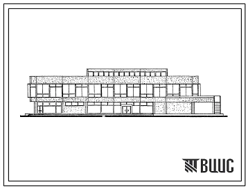 Типовой проект 272-20-60/76 Унифицированное блок-здание столовой на 274 места с сезонным расширением до 324 мест, работающей на полуфабрикатах. Для строительства в 1В климатическом подрайоне, 2 и 3 климатических районах