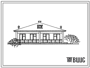Типовой проект 183-17-96с.13.87 Одноэтажный двухквартирный блокированный жилой дом с двухкомнатными квартирами (стены из крупных легкобетонных блоков). Для Грузинской ССР