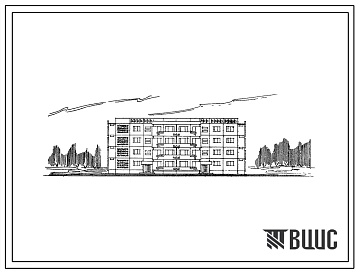 Типовой проект 76-034СП Крупнопанельная блок-секция двойная четырехэтажная на 24 квартиры (трехкомнатных 3А-8, двухкомнатных 2А-8, однокомнатных 1Б-8). Для строительства в районах сейсмичностью 9 баллов.