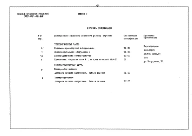 Альбом 3 Спецификации оборудования