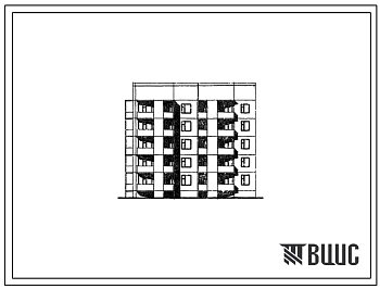 Фасады Типовой проект 135-0254с.13.86 5-этажная блок-секция на 15 квартир торцевая левая 2Б-3Б-3Б для Бурятской АССР