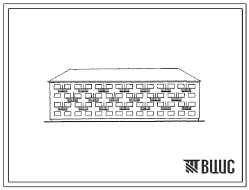 Типовой проект 1-446С-5 Четырехэтажный дом на 83 комнаты. Стены из кирпичных блоков или кирпича.