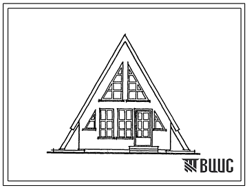 Типовой проект 181-000-400.13.86 Одноэтажный летний садовый домик с мансардой, встроенным душем и уборной панельной конструкции типа "Шалаш" (для строительства в Латвийской ССР)
