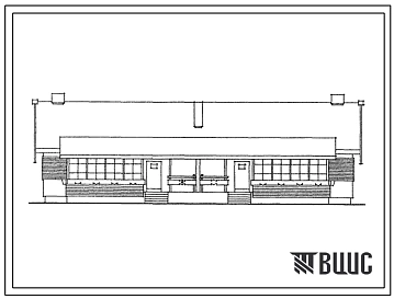 Типовой проект 184-16-38/1 Одноэтажный двухквартирный жилой дом с двухкомнатными квартирами. Для индивидуальных застройщиков.