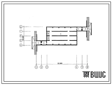 Типовой проект Ау-2-3-200-58.85 Убежище быстровозводимое на 200 человек (из изделий в опалубке серии 105), (убежище на 200 человек, размеры убежища 28,3м на 10м, режимы вентиляции 1,2).