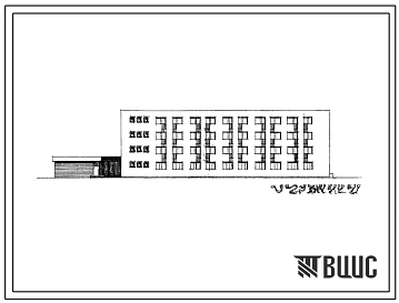 Типовой проект 162-80-32СП Четырехэтажное общежитие на 200 мест для рабочих, служащих. Студентов и учащихся профтехучилищ. Для строительства в 4А и 4Г климатических подрайонах с сейсмичностью 8 и 9 баллов, на грунтах 2 типа просадочности.