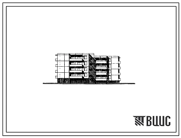Типовой проект 111-121-45 Четырехэтажный односекционный дом с шагом поперечных стен 3,2 м на 24 квартиры (однокомнатных 1Б-4, двухкомнатных 2Б-12, трехкомнатных 3Б-8). Для строительства в IВ климатическом подрайоне, II и III климатических районах.