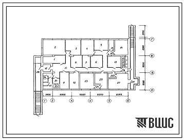 Типовой проект В-II,III,IV-80-37.86 Пункт управления железнодорожной станции у узлом связи вариант из конструкций, (убежище на 80 человек, размеры убежища 27м на 21,95м, режимы вентиляции 1,2).