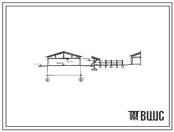 Типовой проект 807-20-12 Навес с водилом на 35 быков. Выгулы. Размеры здания -12x78 м. Расчетная температура: -20, -30, -40°С. Колонны – железобетонные. Покрытие - асбестоцементные листы по металлическим прогонам