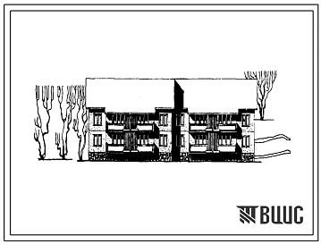 Типовой проект 97-050/1 Блок-секция двухэтажная четырехквартирная рядовая с торцовыми окончаниями типа 3Б.