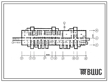 Типовой проект П-2-775(114-77-141с.13.87) Помещения общественного назначения, размещаемые в подвале жилого дома (ТП 114-77-141с.13.87), (убежище на 775 человек, размеры убежища 55,2м на 12,6м, режимы вентиляции 1,2,3).