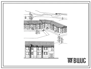 Типовой проект 122-055см.86 Двухэтажные жилые блоки меридиональной ориентации