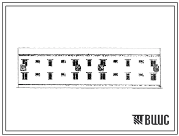 Типовой проект 77-0125сп.86 Блок-секция рядовая 2-этажная 8-квартирная 3А-3А-3А-3А