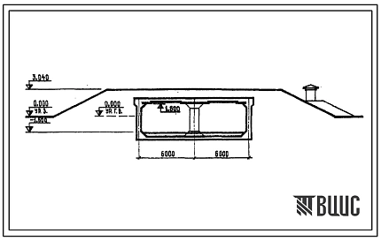 Типовой проект А-2-600-79/207М Отдельно стоящий отапливаемый склад площадью 225 м2