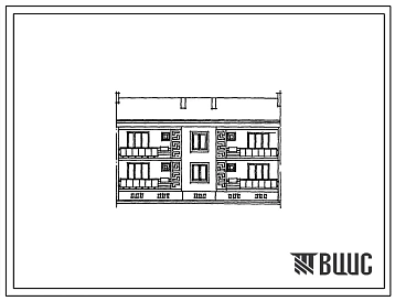 Типовой проект 42-0137с/1 Блок-секция двухэтажная четырехквартирная рядовая Р-2Б.3А.
