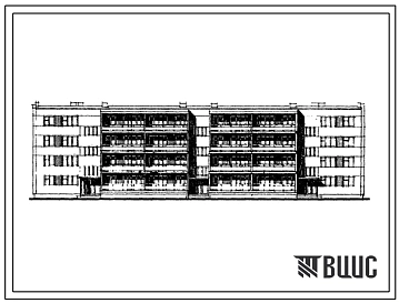 Типовой проект 111-25-18/1 Четырехэтажный 36-квартирный жилой дом трехсекционный (секции 1Б-2Б-3А, 2А-2Б-2А, 1Б-2Б-3А)
