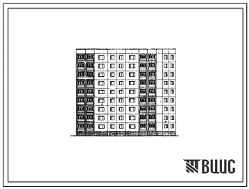 Типовой проект 97-0275с.86 Блок-секция 9-этажная 36-квартирная поворотная с внутренним углом 135 градусов правая 2Б-2Б-3Б-5Б