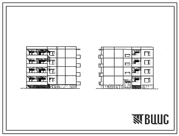 Типовой проект 111-121-44 Четырехэтажный односекционный 12-квартирный жилой дом (однокомнатных 1Б-4; двухкомнатных 2Б-4; трехкомнатных 3А-4). Для строительства в IВ климатическом подрайоне, II и III климатических районах.