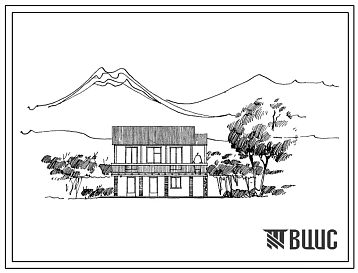 Типовой проект 184-49-3с 1-этажный 1-квартирный 2-комнатный жилой дом колхозника для строительства в рельефе.