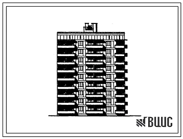 Типовой проект 67-038/1 Девятиэтажная блок-секция торцевая правая на 36 квартир (двухкомнатных 2Б-27, трехкомнатных 3Б-9).  Для строительства в 3 климатическом районе