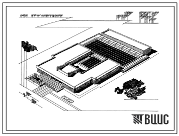 Типовой проект 294-3-25 Бассейн с открытыми ваннами 50х21 м, учебной и крытой детской ванной со стенами из кирпича.
