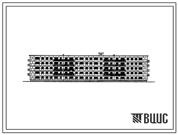 Типовой проект 1у-438АВ-33К  Пятиэтажный четырехсекционный жилой дом на 70 квартир со стенами из крупных кирпичных блоков и кирпича.