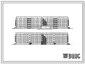 Типовой проект 161-125-33/1 Общежитие пятиэтажное на 400 мест для студентов и учащихся профтехучилищ с ячейками на 12, 12 и 22 человека. Для строительства в 1В климатическом подрайоне, 2 и 3 климатических районах