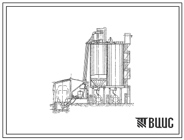 Типовой проект 705-1-129 Прирельсовый склад силосного типа емкостью 2000 т для хранения фосфоритной муки и известковых материалов с силосами из предварительно напряженных железобетонных тюбингов с применением пневморазгрузчика ТА-32